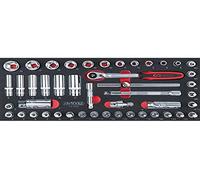 KS Tools 713.1022 - Module de douilles et accessoires 3/8'' - Gamme ULTIMATE® - Empreinte des outils découpée au laser - Mousse imputrescible 47 pièces
