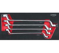 KS Tools 713.2021 - Module de clés polygonales contre-coudées 75° - Pour servantes et établis - Empreinte des outils découpée au laser - Mousse imputrescible - 4 pièces
