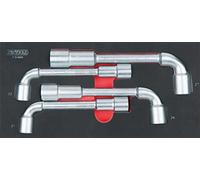 KS Tools 713.4004 - Module de clés à pipe débouchées - 6 pans - Pour servantes et établis - Empreinte des outils découpée au laser - Mousse imputrescible - 4 pièces