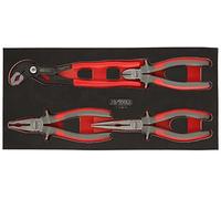 KS Tools 713.4014 Module de 4 pinces - Coupante, Universelle, bec demi-rond | Module de pinces, 4 pièces, rangement atelier