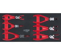 KS TOOLS 713.5006 - Module de 6 Pinces à Circlips - pour Établi ou Servante d’Atelier - Empreinte d’Outils Découpée au Laser - Composition d’Outils de Pinçage pour Servante d’Atelier et Établi Noir