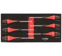 KS Tools 713.5016 - Module de tournevis Fente - Pour vis POZIDRIV® - Gamme ULTIMATE® - Empreinte des outils découpée au laser - Mousse imputrescible - 6 pièces