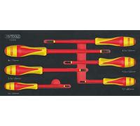 KS Tools 713.6016 - Module de tournevis isolés 1000V Fente - Pour vis POZIDRIV® - Gamme ULTIMATE® - Empreinte des outils découpée au laser - Mousse imputrescible - 6 pièces