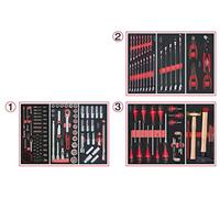 KS TOOLS - 714.0158 - Composition d'outils 3 tiroirs pour servante, 158 pièces - Mousse imputrescible résistante huiles et Produits Chimiques - Empreintes Laser - Outillage Professionnel de qualité