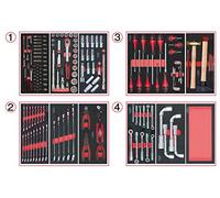 KS Tools 714.0173 - Composition d'outils 4 tiroirs pour servante - Empreinte des outils découpée au laser - Résistant aux huiles et produits chimiques - Mousse imputrescible - 173 pièces