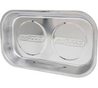 KS TOOLS 800.0151 - Plateau magnétique polie, 140 x 240 mm - Pour préserver les vis et autres petites pièces métalliques - Aimant gainé en caoutchouc - En Inox