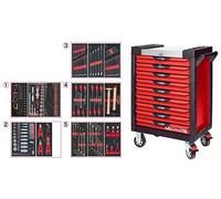 KS Tools 809.9311 - Servante d'atelier 9 tiroirs - Gamme ULTIMATE® - Système de fermeture centralisé par serrure - 4 roues robustes - Equipée de 311 outils - Couleur Rouge