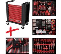 Dotación de carro de taller Performanceplus P10 con 241 herramientas para 4 cajones