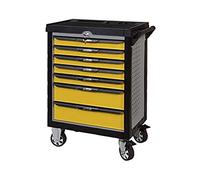 KS Tools 814.7184 - Servante d'atelier 7 tiroirs - Gamme ULTIMATE - Equipée de 184 outils - Jaune et Grise
