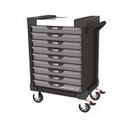 KS TOOLS 816.0009 - Servante D'Atelier 9 Tiroirs - Gamme Ultimate® - Système De Fermeture Centralisé par Serrure - 4 Roues Robustes - Système Anti-Basculement - Couleur Noire Et Grise