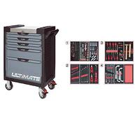 KS Tools 816.5173 - Servante d'atelier 5 tiroirs - Gamme ULTIMATE® - Système de fermeture centralisé par serrure - 4 roues robustes - Equipée de 173 outils - Couleur Grise et Noire