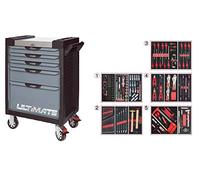 KS Tools 816.5186 - Servante d'atelier 5 tiroirs - Gamme ULTIMATE® - Système de fermeture centralisé par serrure - 4 roues robustes - Equipée de 187 outils - Couleur Grise et Noire