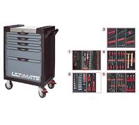 KS Tools - 816.5311 - Servante d'atelier complète ULTIMATE 5 tiroirs equipée de 311 outils - caisse à outils complète - Couleur noir et grise - plateau inox -porte flacons