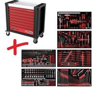 KS Tools 8256416 Servante datelier Couleur: noir, rouge