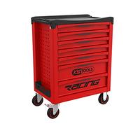 KS Tools Servante d'atelier 855.0007 – 7 tiroirs – Vide avec mousse – Plateau ABS gradué – Rouge