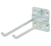 KS Tools 860.0815 - Double crochet 45° 150mm Ø6mm - Epaisseur du plateau 1,5 mm - Vis de fixation inclus - Zingué