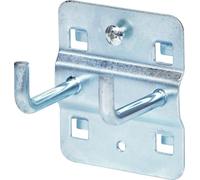 KS Tools 860.0816 - Double crochet 90° 35mm Ø6mm - Epaisseur du plateau 1,5 mm - Vis de fixation inclus - Zingué