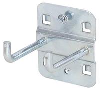 KS Tools 860.0817 - Double crochet 90° 50mm Ø6mm - Epaisseur du plateau 1,5 mm - Vis de fixation inclus - Zingué