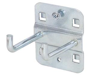 KS Tools 860.0817 - Double crochet 90° 50mm Ø6mm - Epaisseur du plateau 1,5 mm - Vis de fixation inclus - Zingué