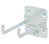 KS Tools 860.0818 - Double crochet 90° 75mm Ø6mm - Epaisseur du plateau 1,5 mm - Vis de fixation inclus - Zingué