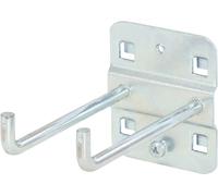 KS Tools 860.0818 - Double crochet 90° 75mm Ø6mm - Epaisseur du plateau 1,5 mm - Vis de fixation inclus - Zingué