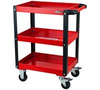 KS TOOLS 890.0001 - Chariot d'atelier métal - Plateaux à rebords - Avec poignée latérale - Avec 4 roues directionnelles - En acier Couleur