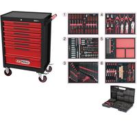 KS Tools 897.7598 Servante datelier Tôle dacier Couleur: noir, rouge