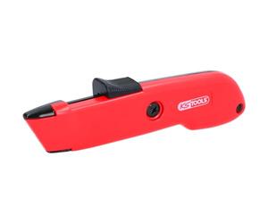 KS Tools 907.2140 Couteau multifonctions | Cutter de sécurité universel à retour de lame automatique, 145mm, lame trempée