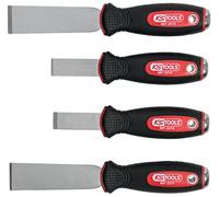 KS TOOLS 907.2210 Jeu de 4 grattoirs à lame inox Rouge/Noir
