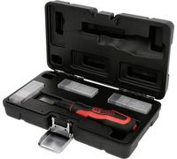 KS Tools Jeu de grattoirs 907.2255 – Manche porte-couteau double-corps 16 pièces