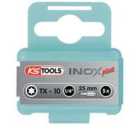 KS Tools 910.2312 1/4 plus Embouts en inox pour vis Torx 25 mm ; T10 (Lot de 5