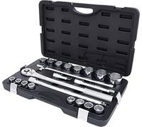 KS TOOLS - 911.0721 - Coffret de Douille Compacte - Douilles à 6 Pans Métriques et Accessoires en 3/4'' - Assortiment Varié - Caisse a outils 21 Pièces