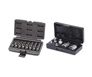 KS Tools 911.0902 - Jeu de Douilles Mâles à Chocs 6 Pans 1/2'', L.75 mm - 8 Pièces & 911.0106 Coffret augmentateurs/réducteurs - 6 pcs