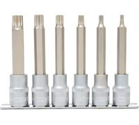 KS Tools 911.1358 Jeu de douilles tournevis 1/2" 110 mm | Jeu de douilles tournevis 1/2'', XZN, longues, 6 pcs., M5-M14, chrome vanadium, vissage précis