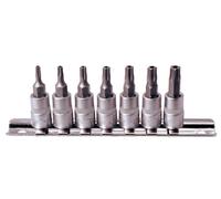 KS Tools 911.1460 Jeu de douilles tournevis Torx percé sur rail 7 pièces