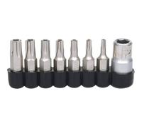 KS Tools 911.1480 Jeu d'embouts 6,35mm TS percés | Jeu d'embouts de vissage TORX percé 5 pans 1/4", 8 pièces