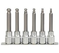 KS Tools 911.1650 Jeu de douilles tournevis 6 pans male sphérique sur rail Longueur 110 mm 6 pièces