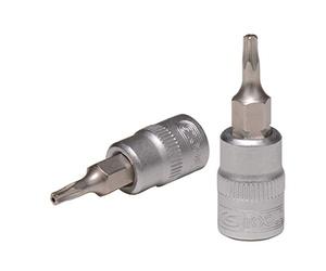 KS Tools 911.1707 douille à embout 1/4", cinq étoiles avec trou frontal | Douille tournevis 5 pans percée 1/4'' TS40 (du module 712.5038), chrome vanadium, résistant