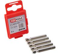 KS Tools 911.2822 - Boîte de 5 Embouts de Vissage 6 pans, L.50 mm - 1/4'' - 6 mm - En Acier Spécial