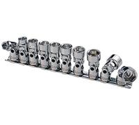 KS Tools Jeu de douilles articulées 911.3840 3/8" 6 pans CHROMEplus 10 pièces 10–19 mm