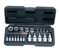 KS Tools Jeu de douilles TX 1/4" +1/2", 21 pièces