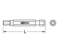 KS Tools 911.7714 - Boîte de 5 Embouts de Vissage 6 pans percé, L.75 mm - 1/4'' - 5 mm - En Acier Spécial