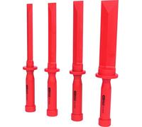 KS Tools 911.8130 Jeu de burins plats PVC souple 4 pièces | Jeu de grattoirs plats en PVC souple, 4 pièces