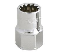 KS Tools 916.4065 - Douille traversante 1/2", 15 mm - Gamme TRIPLEplus® - Entraînement 19mm mâle - En Chrome Vanadium - Finition chromée