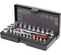 KS Tools Jeu de cliquet, douilles et embouts 917.0626 26 pièces 1/4 Rouge/Noir