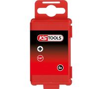 KS Tools 918.3256 - Boîte de 5 Embouts de Vissage à Code Couleur TORSIONpower®, L. 75 mm - 1/4'' - POZIDRIV®, PZ2