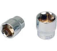 KS Tools 918.3908 - Douille 6 pans 3/8" - 11/16" - Gamme CHROMEplus - Système FlankTraction - En Chrome Vanadium - Finition chromée