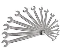 KS TOOLS - 922.0045 - Jeu de 16 clés mixtes métriques - Jeu de clé à cliquet de 8 à 24 mm livré en boite - Angle de fourche et œil incliné à 15° - 16 pièces