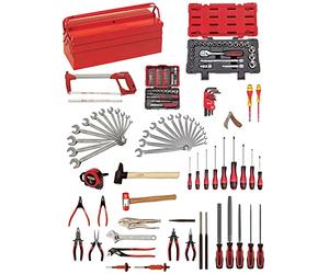 KS Tools 922.0149 - Caisse à Outils Complète - Composition d’Outils Pour la Mécanique Générale - Outillage Mécanique dans Caisse avec Coffret Douilles et liquet - 149 Pièces