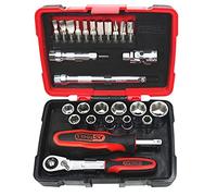 KS TOOLS - 922.0626 - Coffret de douilles et accessoires ULTIMATE 1/4'', 27 pièces - Robuste et pratique - Cliquet, Douilles 6 pans 5,5 à 14 mm, Embouts, Cardan, Rallonges - Qualité professionnelle